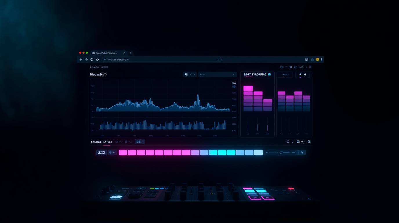 Breathe iDJ interface showing meters, waveforms and performance controls